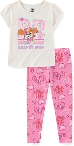 Paw Patrol Nickelodeon Skye Girls Short Sleeve T-Shirt and Legging Pants Set for Toddler and Big Kids in Saudi Arabia