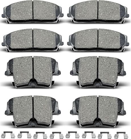 D1056 D1057 8pcs Ceramic Front Rear Brake Pads With Clips Fit For 2005-2020 For Chrysler 300,2009-2018 For Dodge Challenger,2006-2017 For Dodge Charger,2005-2008 For Magnum in Saudi Arabia