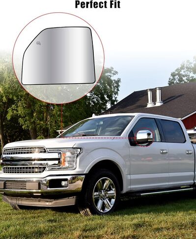 استبدال زجاج مرآة السحب الجانبي للركاب FL3Z17K707F مناسب لشاحنة Ford F150 2015-2020 F250 F350 F450 F550 Super Duty Truck 2017-2019، زجاج مرآة ساخن يمين in Saudi Arabia