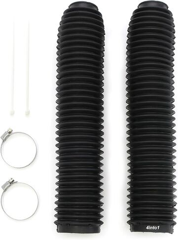 2 Pack Black Universal Dirt Bike Fork Boots Gaiters with Clamps Fits Yamaha YZ125 IT250 TTR250 YZ250 IT490 YZ490 in Saudi Arabia