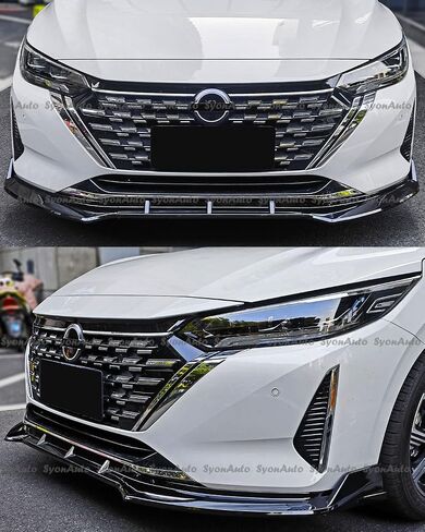 يناسب 2024+ نيسان سنترا Gloss Black V Style المصد الأمامي طقم مقسم الشفاه 3PCS ABS in Saudi Arabia