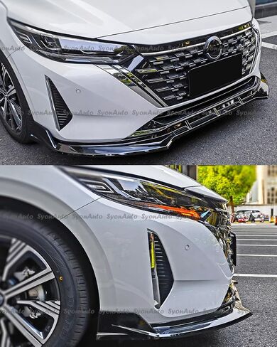 يناسب 2024+ نيسان سنترا Gloss Black V Style المصد الأمامي طقم مقسم الشفاه 3PCS ABS in Saudi Arabia