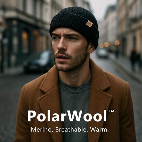 قبعة TOP-EX PolarWool™ 100% من صوف ميرينو لصياد السمك | قبعة بحار قصيرة دافئة بطبقة واحدة ناعمة للرجال والنساء in Kuwait