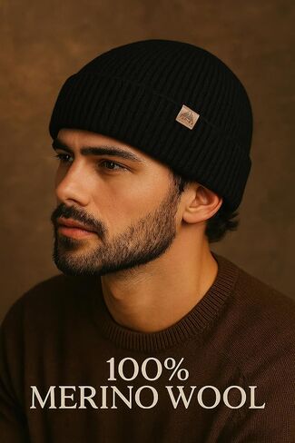 قبعة TOP-EX PolarWool™ 100% من صوف ميرينو لصياد السمك | قبعة بحار قصيرة دافئة بطبقة واحدة ناعمة للرجال والنساء in Kuwait