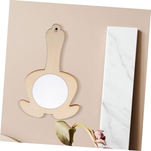 5pcs Unfinished Wooden Handheld Mirrors for Boys and Girls DIY Crafting for Painting and Decorating Art Supplies for Boy Girl Creative Play in Saudi Arabia
