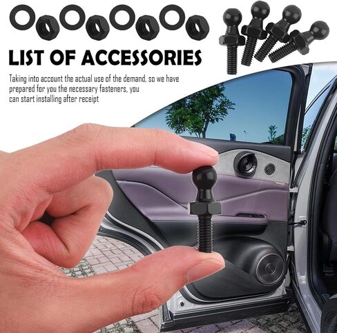 4PCS Car 10mm Ball Stud with Spacers & Nuts,M6 Car Gas Struts Ball Stud Kit as Critical Connecting Parts,Sturdy Cars Accessories Cars Gas Spring Lift Support Strut Balls Studs in Saudi Arabia