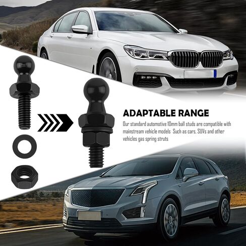 4PCS Car 10mm Ball Stud with Spacers & Nuts,M6 Car Gas Struts Ball Stud Kit as Critical Connecting Parts,Sturdy Cars Accessories Cars Gas Spring Lift Support Strut Balls Studs in Saudi Arabia