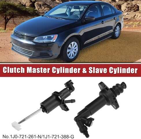 ACROPIX Clutch Master Cylinder Slave Cylinder 1J0-721-261-N 1J1-721-388-G Fit for Volkswagen Jetta/for Volkswagen Beetle - Pack of 2 Black in Saudi Arabia