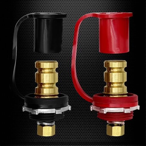 Ampper 3/8" Battery Bulkhead Connectors, 300A Remote Battery Terminals Thru Panel Battery Jump Post Remote Terminal Jumper W/Terminal Cover for Relocation (1 Pair) in Saudi Arabia