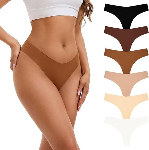 INNERSY Seamless Thongs for Women No Show Underwear Sexy Breathable Comfortable Panties 6-Pack in Saudi Arabia