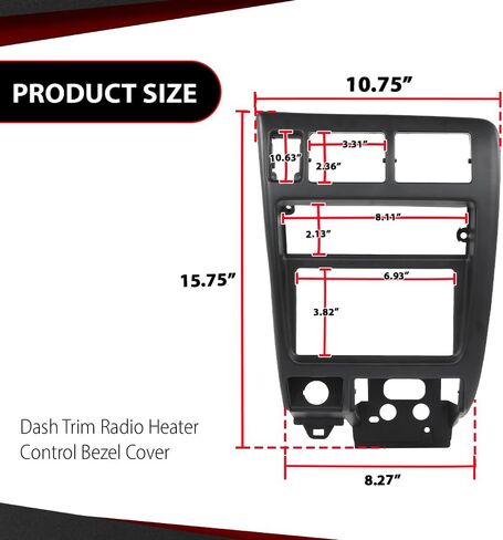 CROSSDESIGN Center Dash Climate Control Radio Bezel Trim Black Compatible with Toyota Tacoma 1998-2004 in Saudi Arabia