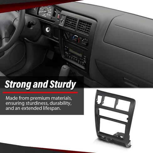 CROSSDESIGN Center Dash Climate Control Radio Bezel Trim Black Compatible with Toyota Tacoma 1998-2004 in Saudi Arabia