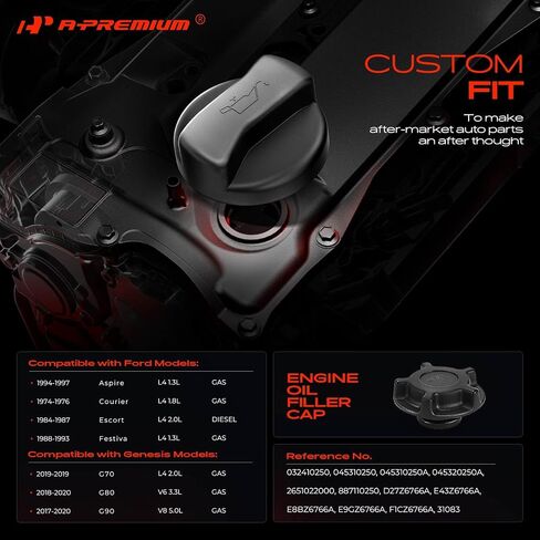 A-Premium Engine Oil Filler Cap Oil Cap Compatible with Hyundai Elantra, Sonata, Santa Fe, Accent, Tucson & Kia Soul, Optima, Sorento, Forte, Sportage, Rio, Sedona & Genesis & Mazda & Ford & Mercury in Saudi Arabia