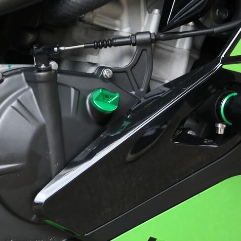 غطاء لولبي لحشو زيت محرك الدراجة النارية للنينجا 650 500 400 1000 1100 SX ZX4R ZX4RR - 2023 2024 2025 2026 | غطاء زيت الألومنيوم 2024 Ninja650 ملحقات 2025 Ninja500 ملحقات BK in Saudi Arabia