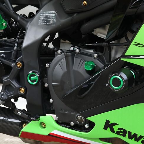 غطاء لولبي لحشو زيت محرك الدراجة النارية للنينجا 650 500 400 1000 1100 SX ZX4R ZX4RR - 2023 2024 2025 2026 | غطاء زيت الألومنيوم 2024 Ninja650 ملحقات 2025 Ninja500 ملحقات BK in Saudi Arabia