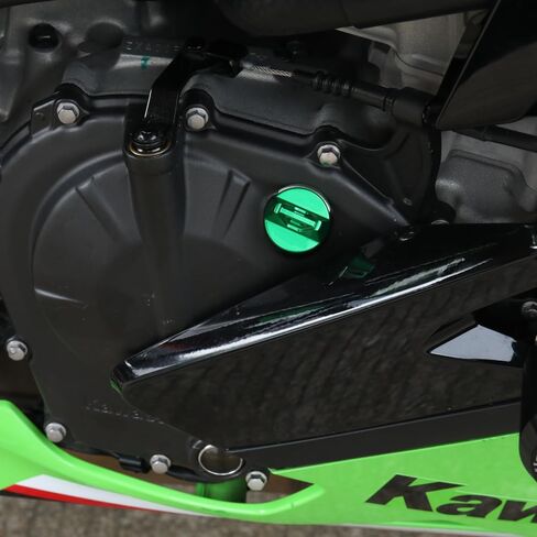 غطاء لولبي لحشو زيت محرك الدراجة النارية للنينجا 650 500 400 1000 1100 SX ZX4R ZX4RR - 2023 2024 2025 2026 | غطاء زيت الألومنيوم 2024 Ninja650 ملحقات 2025 Ninja500 ملحقات BK in Saudi Arabia