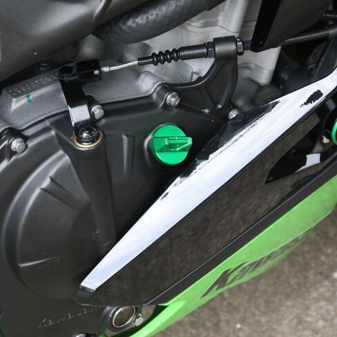 غطاء لولبي لحشو زيت محرك الدراجة النارية للنينجا 650 500 400 1000 1100 SX ZX4R ZX4RR - 2023 2024 2025 2026 | غطاء زيت الألومنيوم 2024 Ninja650 ملحقات 2025 Ninja500 ملحقات BK in Saudi Arabia