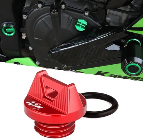 غطاء لولبي لحشو زيت محرك الدراجة النارية للنينجا 650 500 400 1000 1100 SX ZX4R ZX4RR - 2023 2024 2025 2026 | غطاء زيت الألومنيوم 2024 Ninja650 ملحقات 2025 Ninja500 ملحقات BK in Saudi Arabia
