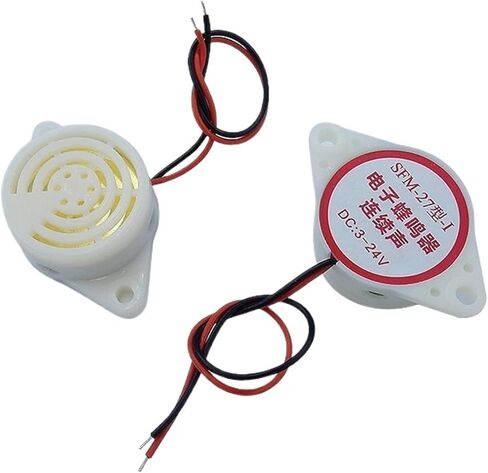 2pcs SFM-27 DC3-24V Intermittent/Continuous Sound Electronic Buzzer HYT-3015 High-Decibel Active Sounder Alarm Horn White Black(White Intermittent) in Saudi Arabia