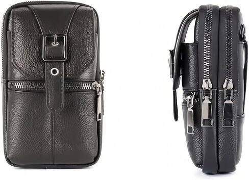 Multifunction PU Leather Messenger Bag Pure Handbag Versatile fashion accessories for men and women, Pouch Shoulder Crossbody Bag - Black in Saudi Arabia