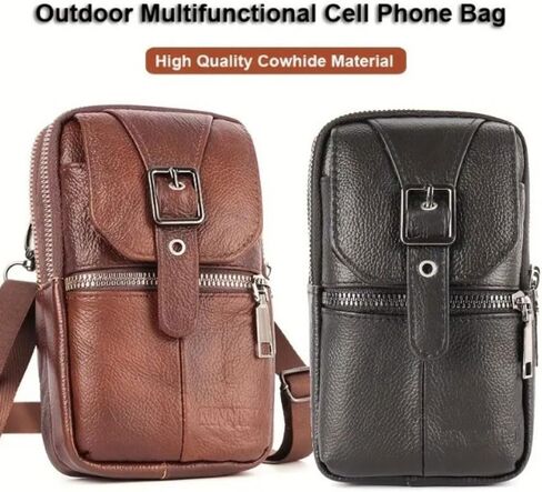 Multifunction PU Leather Messenger Bag Pure Handbag Versatile fashion accessories for men and women, Pouch Shoulder Crossbody Bag - Black in Saudi Arabia