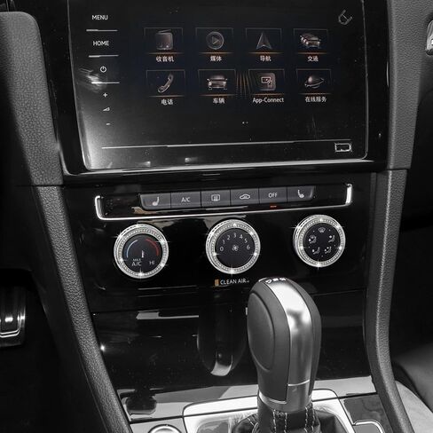 أغطية مقبض مكيف الهواء من TOMALL Bling متوافقة مع VW Atlas Tiguan Passat CC ووحدة التحكم المركزية وغطاء زر وغطاء زر الراديو وغطاء زر التحكم في المناخ وزخرفة الحلقة الداخلية in Saudi Arabia