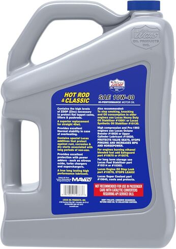 Lucas Oil 10679 Hot Rod & Classic Car SAE 10W-30 Motor Oil - 5 Quart (Pack of 3) in Saudi Arabia