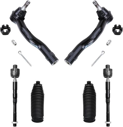 محور ديترويت - مجموعة قضبان الربط الأمامية لـ 2004-2015 Nissan Titan، 2005-2019 Armada، INFINITI QX56 QX80، 4 نهايات قضبان ربط داخلية وخارجية، 2 قطع غيار للأحذية in Kuwait