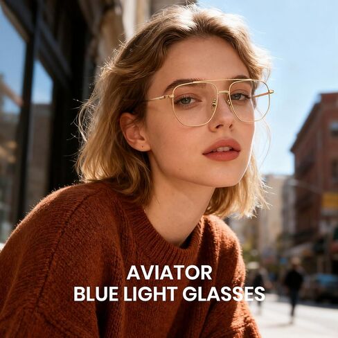 نظارات Cyxus كبيرة الحجم Aviator Blue Light للنساء والرجال تقلل من إجهاد العين وحماية من الأشعة فوق البنفسجية لشاشة الكمبيوتر 8299 in Saudi Arabia