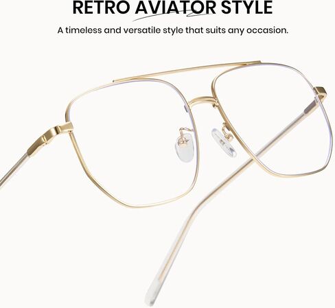 نظارات Cyxus كبيرة الحجم Aviator Blue Light للنساء والرجال تقلل من إجهاد العين وحماية من الأشعة فوق البنفسجية لشاشة الكمبيوتر 8299 in Saudi Arabia