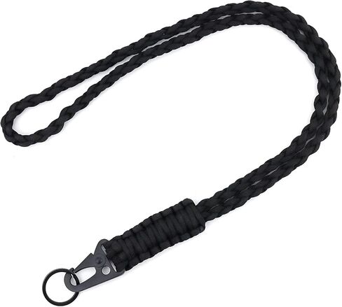 Heavy Duty Neck Lanyard Keychain for Men Women Outdoor Survival, Rainbow Parachute Rope Necklace Keychains with HK Clip Key Ring for ID Card Badge Holder, Camera, Wallet and Keys in Kuwait