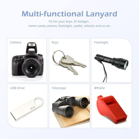 Heavy Duty Neck Lanyard Keychain for Men Women Outdoor Survival, Rainbow Parachute Rope Necklace Keychains with HK Clip Key Ring for ID Card Badge Holder, Camera, Wallet and Keys in Kuwait