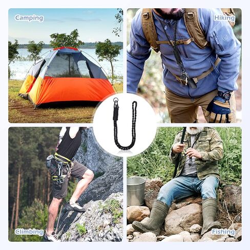 Heavy Duty Neck Lanyard Keychain for Men Women Outdoor Survival, Rainbow Parachute Rope Necklace Keychains with HK Clip Key Ring for ID Card Badge Holder, Camera, Wallet and Keys in Kuwait