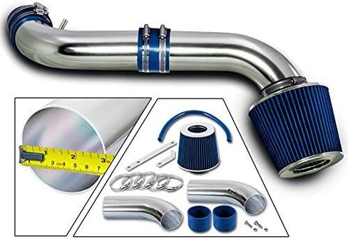 طقم مدخل هواء Rtunes Racing Short Ram + مجموعة فلتر متوافقة مع 99-04 Grand Cherokee 4.7L V8 (أزرق) in Saudi Arabia