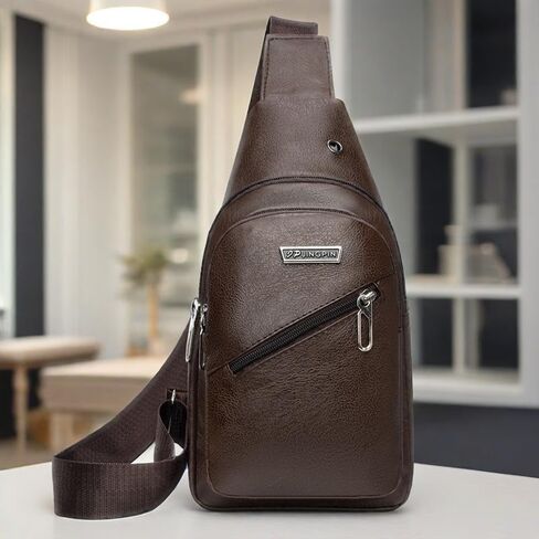 Versatile Belt Bag - Convertible Sling Backpack to Waist Pack, Waterproof Faux Leather Tote for Hiking, Shopping & Airport - Khaki in Saudi Arabia