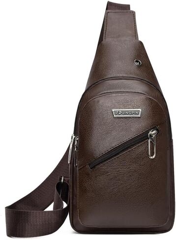 Versatile Belt Bag - Convertible Sling Backpack to Waist Pack, Waterproof Faux Leather Tote for Hiking, Shopping & Airport - Khaki in Saudi Arabia