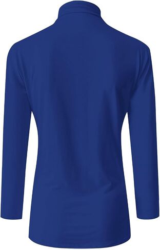 Mock Turtleneck Tops for Women 3/4 Sleeve Business Casual Lightweight Stretchy Shirt Solid Color Slim Basic Blouses in Saudi Arabia