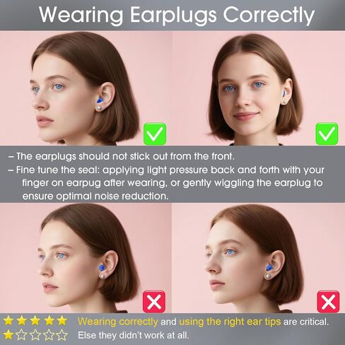 Ultra Soft Ear Plugs for Sleeping, Noise Sensitivity, Passive Noise Reduction 26dB, Most Comfortable Noise Cancelling Earplugs, Certified Hearing Protection, 8 Ear Tips - Blue in Saudi Arabia