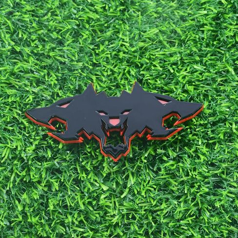 1x Wolf Emblems 3D Tailgate Side Badges Logo Fit for Tsla Cybertruck Car Truck Motorcycles (Redline) in Saudi Arabia