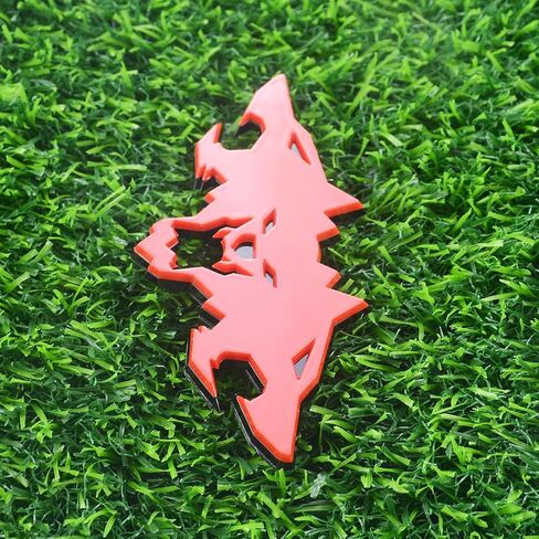 1x Wolf Emblems 3D Tailgate Side Badges Logo Fit for Tsla Cybertruck Car Truck Motorcycles (Redline) in Saudi Arabia