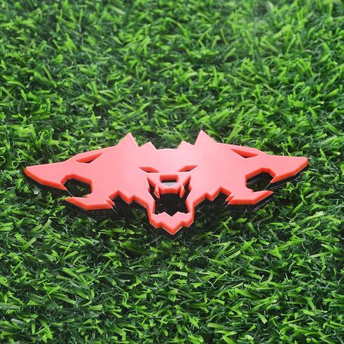 1x Wolf Emblems 3D Tailgate Side Badges Logo Fit for Tsla Cybertruck Car Truck Motorcycles (Redline) in Saudi Arabia