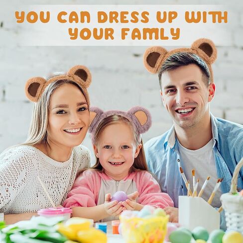 2 PCS Bear Ears Headband Cute Animal Ear Hair Hoops Makeup Face Wash Hair Band Party Festival Headwear Cosplay Costume Decoration Hair Accessories for Women Girls in Saudi Arabia