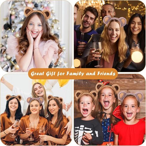 2 PCS Bear Ears Headband Cute Animal Ear Hair Hoops Makeup Face Wash Hair Band Party Festival Headwear Cosplay Costume Decoration Hair Accessories for Women Girls in Saudi Arabia