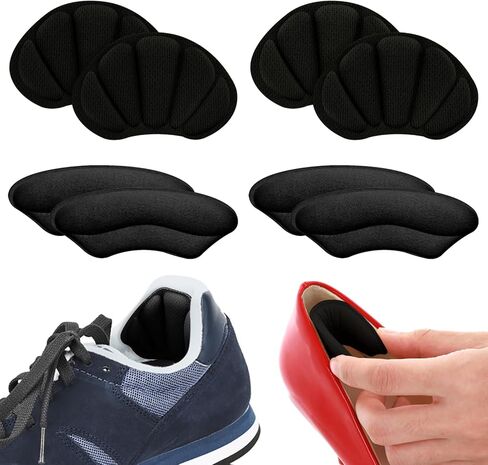 4 Pairs High Heels Cushion Pads Inserts, Self-Adhesive Heel Grips for Ladies Shoes Too Big Prevent Slipping Blister, Anti-Slip Sport Shoes Pad for Loose Shoes Women Men Shoes Protectors in Saudi Arabia