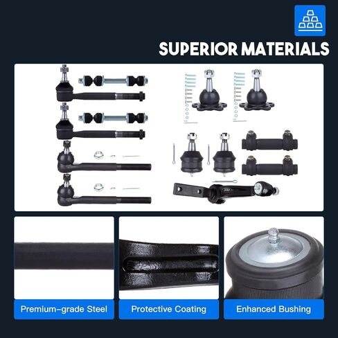 13pcs Front Suspension Kit Fit for Chevy for C1500 1988-1992 for Chevy for C2500 1988-1992 6 Tie Rod End 4 Ball Joint 2 Sway Bar Link Kit 1 Idler Arm in Saudi Arabia