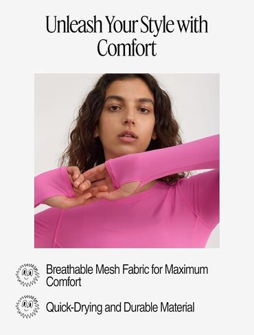 Women's Active Mesh Long-Sleeve Tee Shirt in Kuwait
