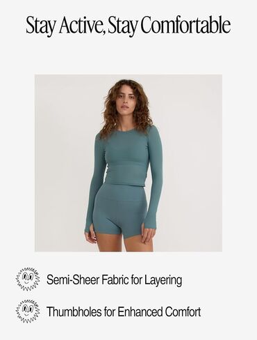 Women's Active Mesh Long-Sleeve Tee Shirt in Kuwait
