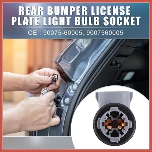ACROPIX Car Rear Bumper License Plate Light Bulb Socket Connector 90075-60005 for Toyota Tacoma Tundra 2006-2007 (Set of 2) Car Parts in Saudi Arabia