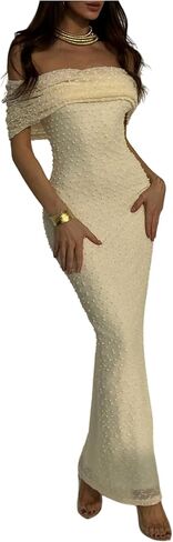 Floerns Women's Elegant Off Shoulder Sleeveless Long Dress Graduation Party Bodycon Maxi Dresses in Saudi Arabia