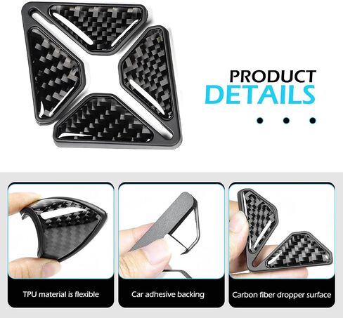 2 PCS Car Door Corner Edge Guards, 2.1" x 2.1" Carbon Fiber Anti-Collision Car Door Protector, Universal for Most Cars in Saudi Arabia